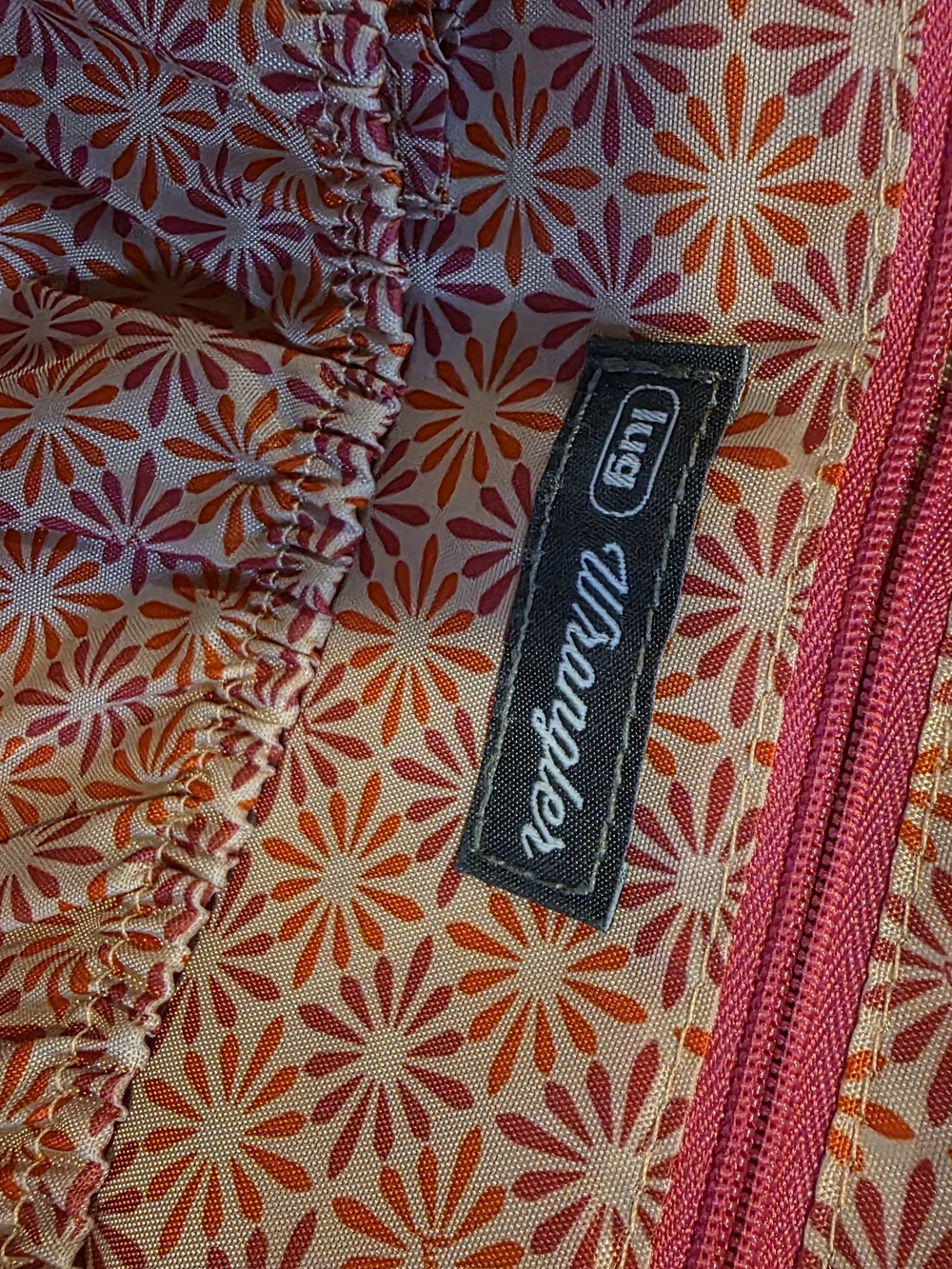 Lug Wrangler Medium Pink Cargo Crossbody Bag  Wide Guitar Strap Orange Trim - Picture 6 of 11